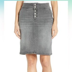 Prana Aubrey Denim Skirt Charcoal Gray Cotton Mini Length Skirt Size 0 Stretch